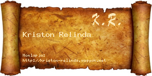Kriston Relinda névjegykártya